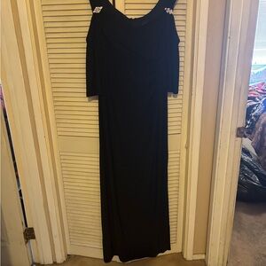 Black Cold Shoulder Evening Gown